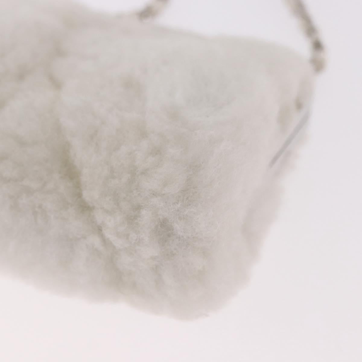CHANEL Matelasse Chain Shoulder Bag Bore White Silver CC Auth 187487SAM