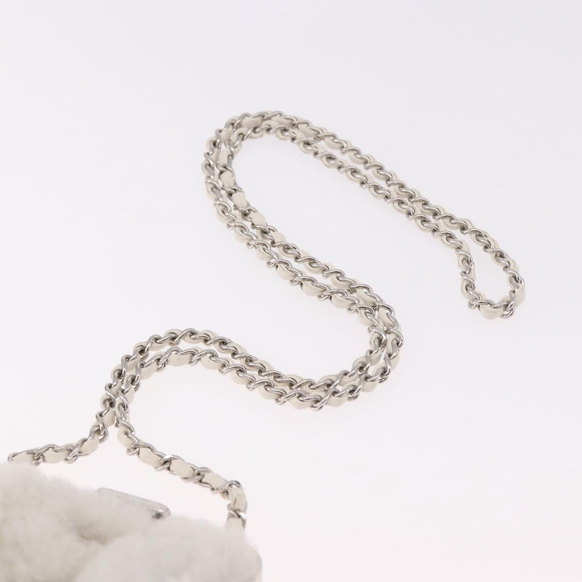 CHANEL Matelasse Chain Shoulder Bag Bore White Silver CC Auth 187487SAM