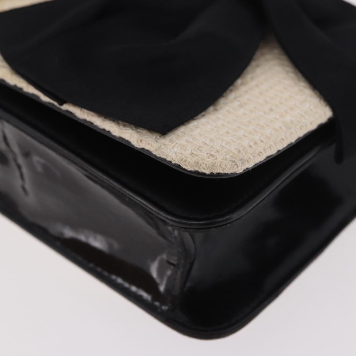 CHANEL Choco Bar Chain Shoulder Bag Lamb Skin Black Gold CC Auth 187494SAM
