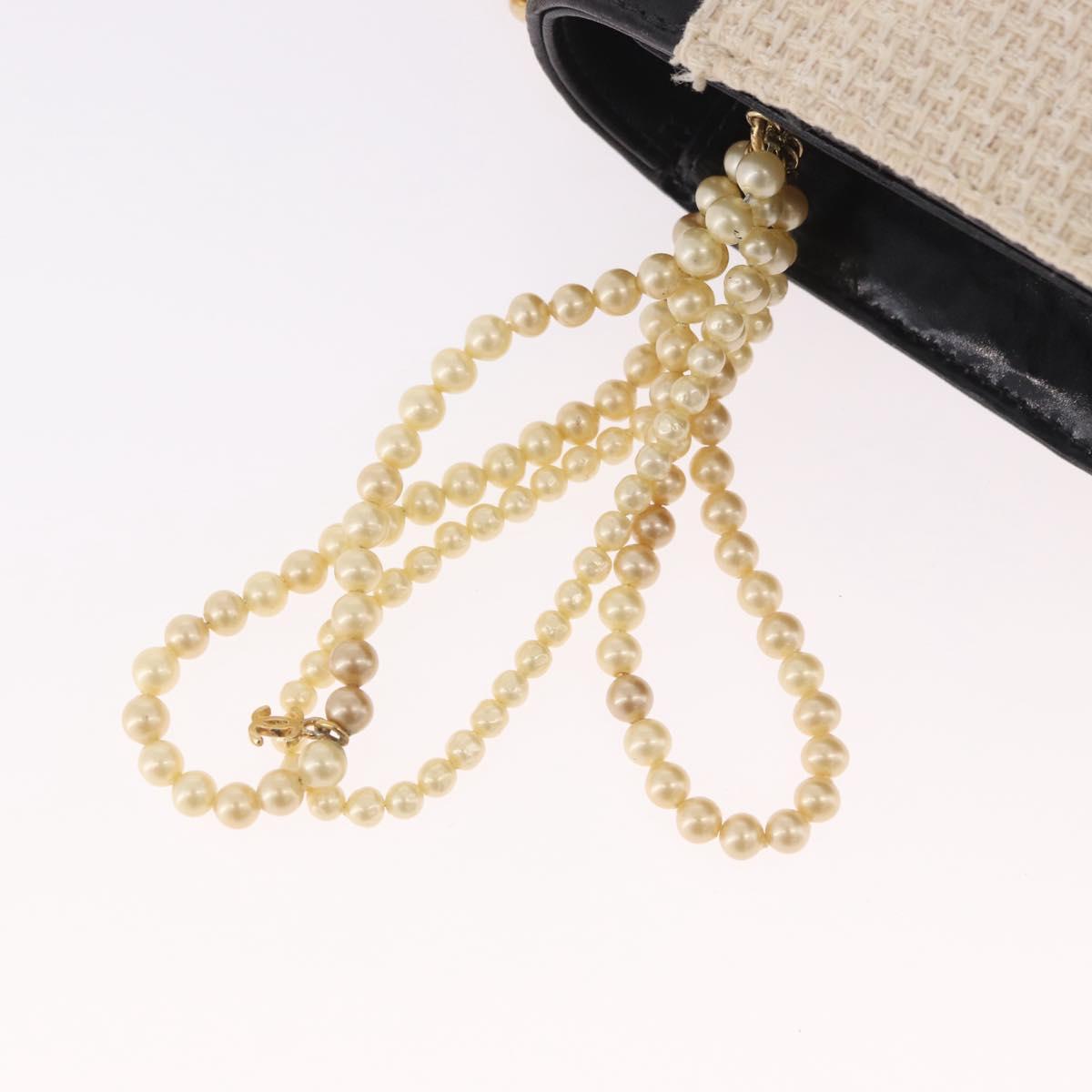 CHANEL Choco Bar Chain Shoulder Bag Lamb Skin Black Gold CC Auth 187494SAM