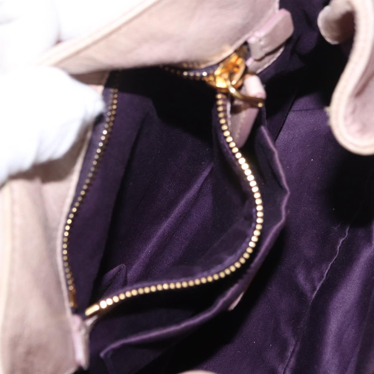 Miu Miu Hand Bag Leather 2way Pink Gold Auth 187497
