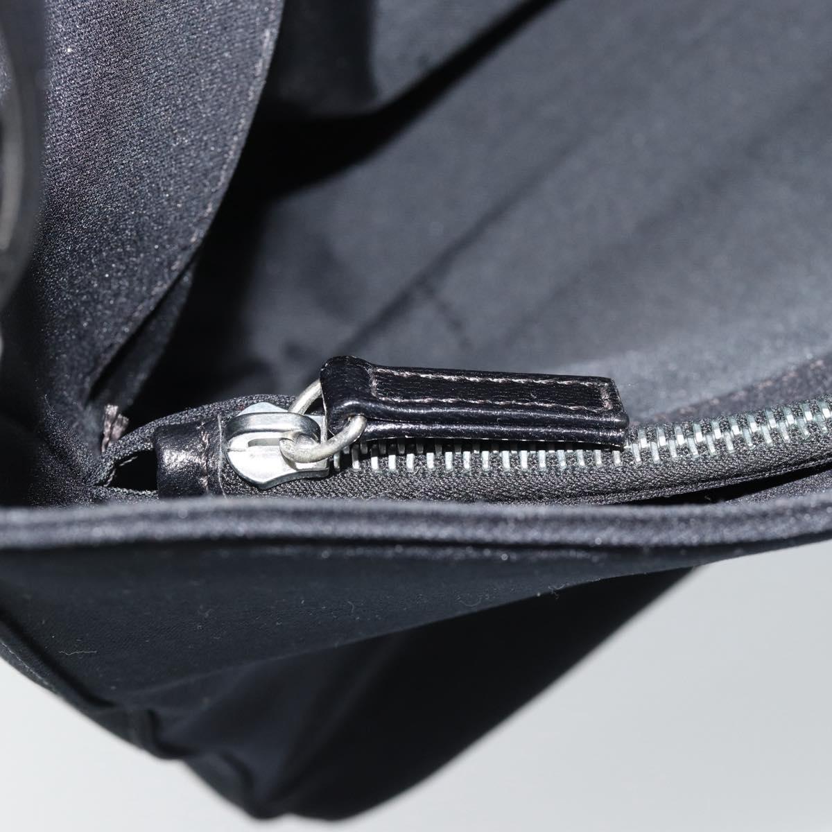 FENDI Mamma Baguette Shoulder Bag Cotton jersey Black Silver Auth 187506V