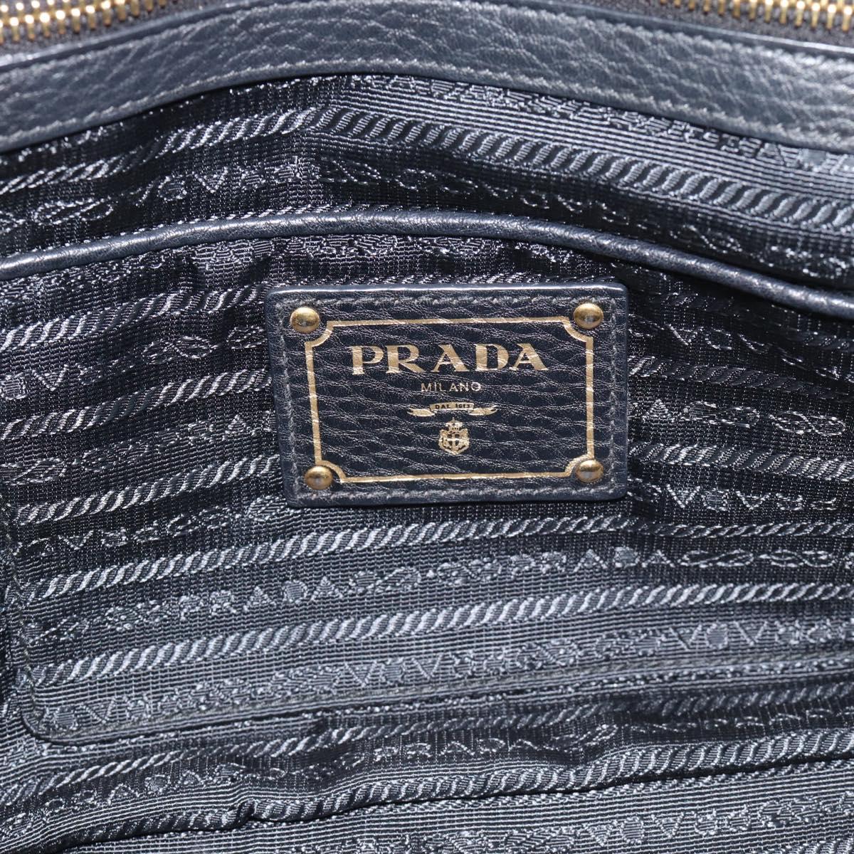 PRADA Hand Bag Nylon 2way Black Gold Auth 187512V