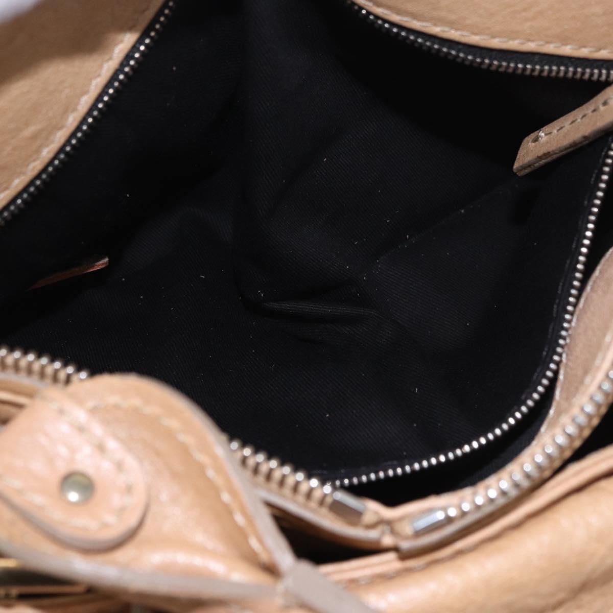 Chloe Paddington Hand Bag Leather Beige Gold Silver Auth 187513V