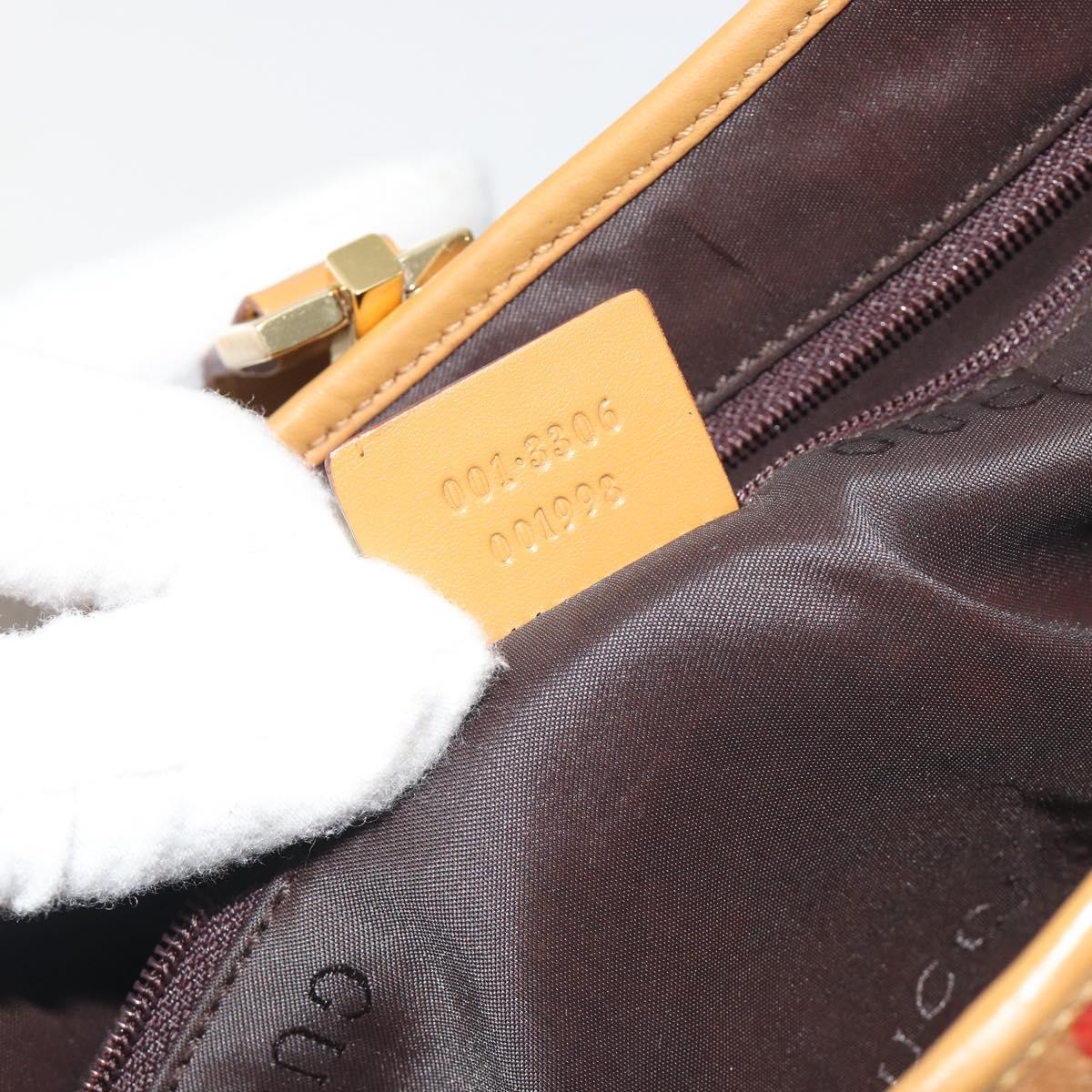 GUCCI GG Canvas Jackie Sherry Line Shoulder Bag Beige Gold 001 3306 Auth 187516V
