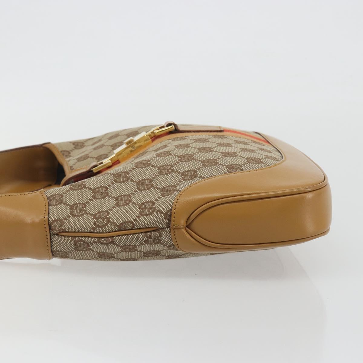 GUCCI GG Canvas Jackie Sherry Line Shoulder Bag Beige Gold 001 3306 Auth 187516V