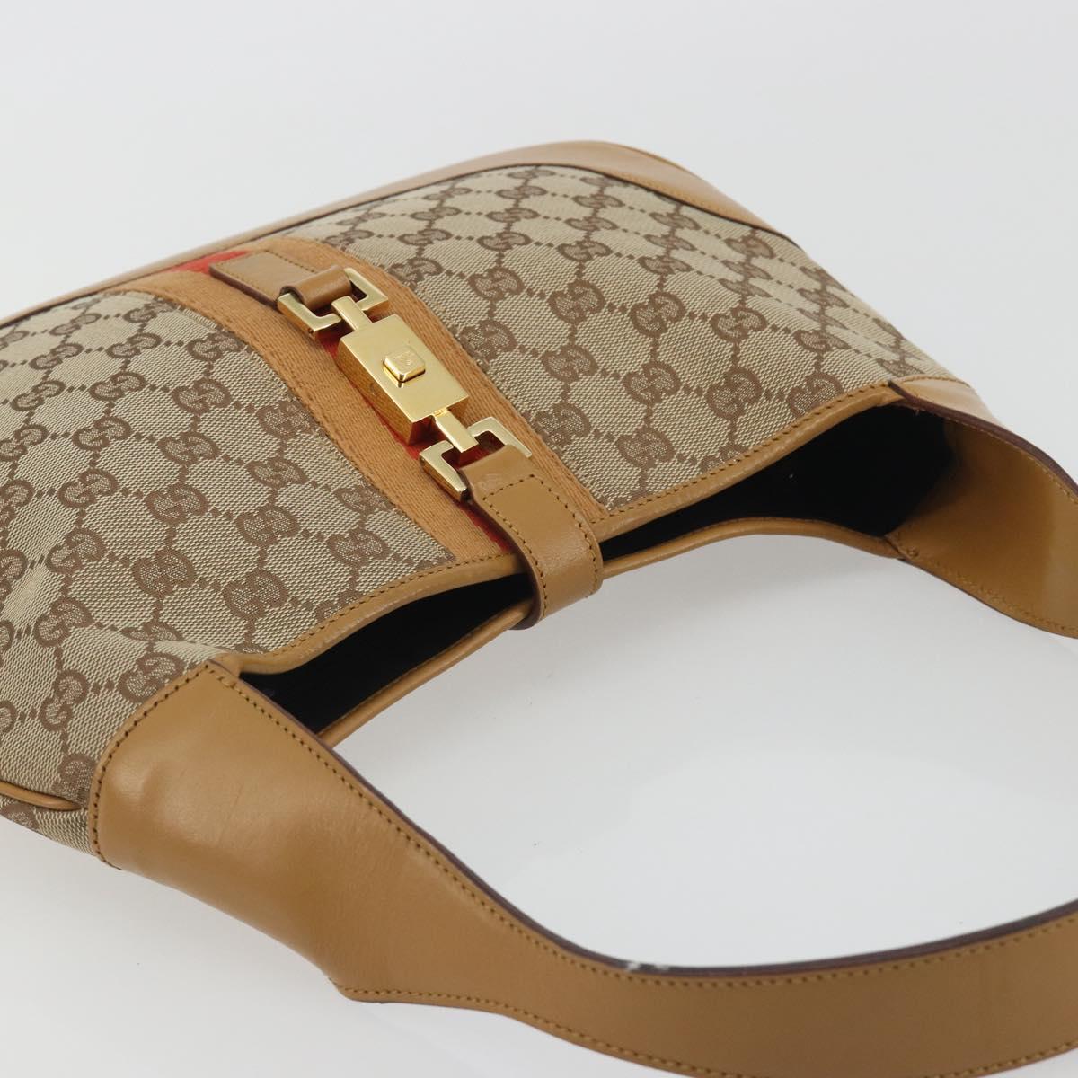 GUCCI GG Canvas Jackie Sherry Line Shoulder Bag Beige Gold 001 3306 Auth 187516V