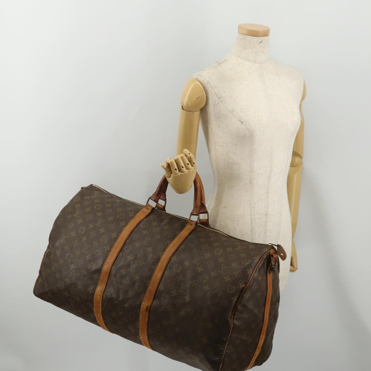 LOUIS VUITTON Monogram Keepall Bandouliere 60 Boston Bag M41412 LV Auth 187517