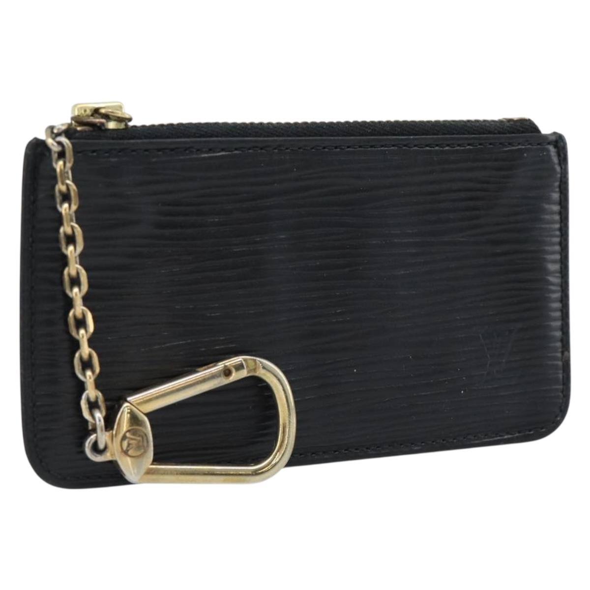 LOUIS VUITTON Epi Pochette Cles Coin Purse Black M63802 LV Auth 187529