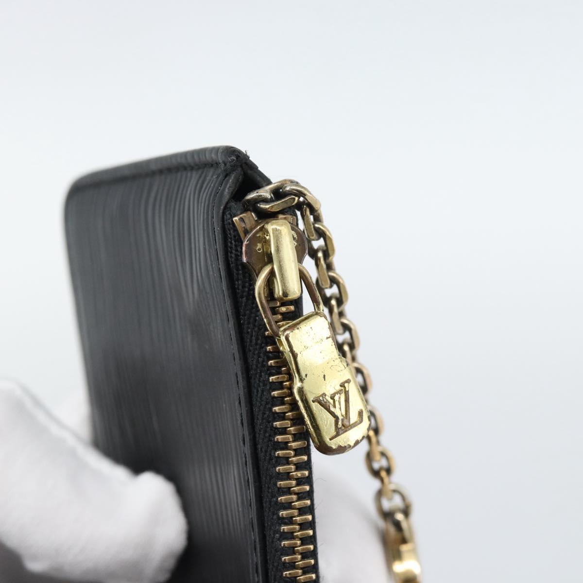 LOUIS VUITTON Epi Pochette Cles Coin Purse Black M63802 LV Auth 187529