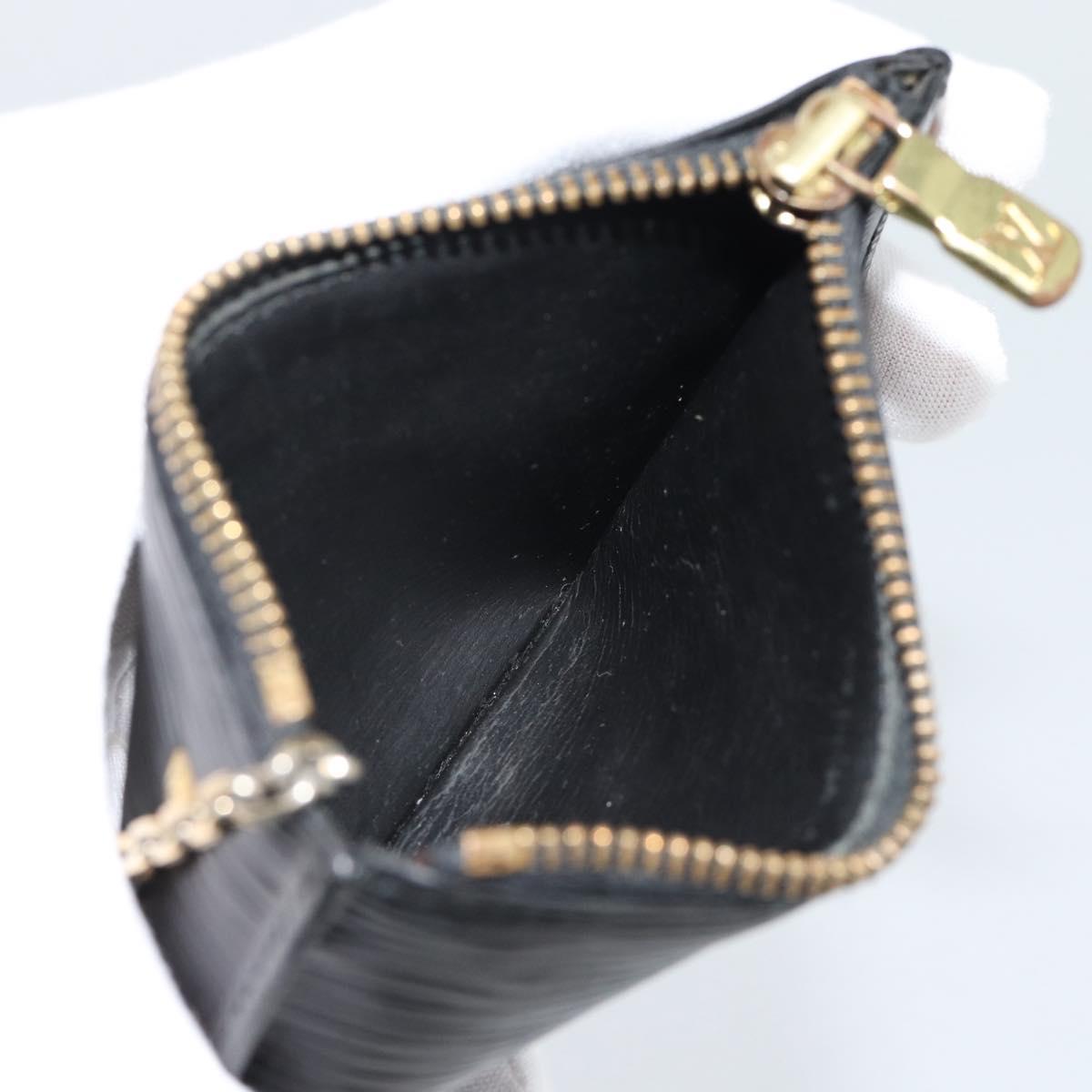 LOUIS VUITTON Epi Pochette Cles Coin Purse Black M63802 LV Auth 187529