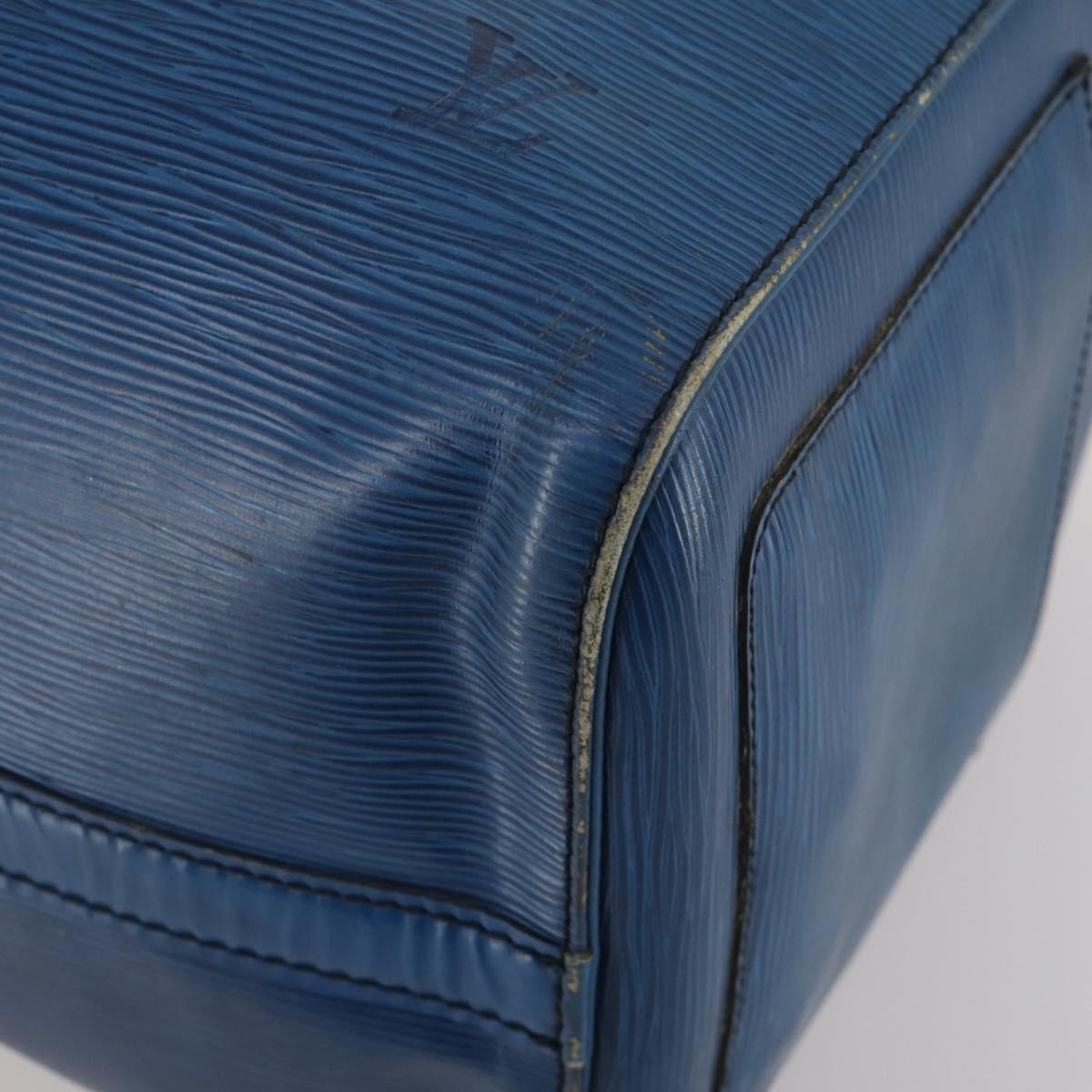 LOUIS VUITTON Epi Keepall 45 Boston Bag Blue M42975 LV Auth 187531