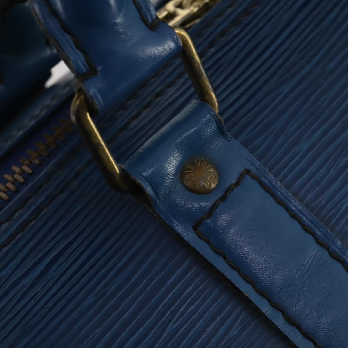 LOUIS VUITTON Epi Keepall 45 Boston Bag Blue M42975 LV Auth 187531