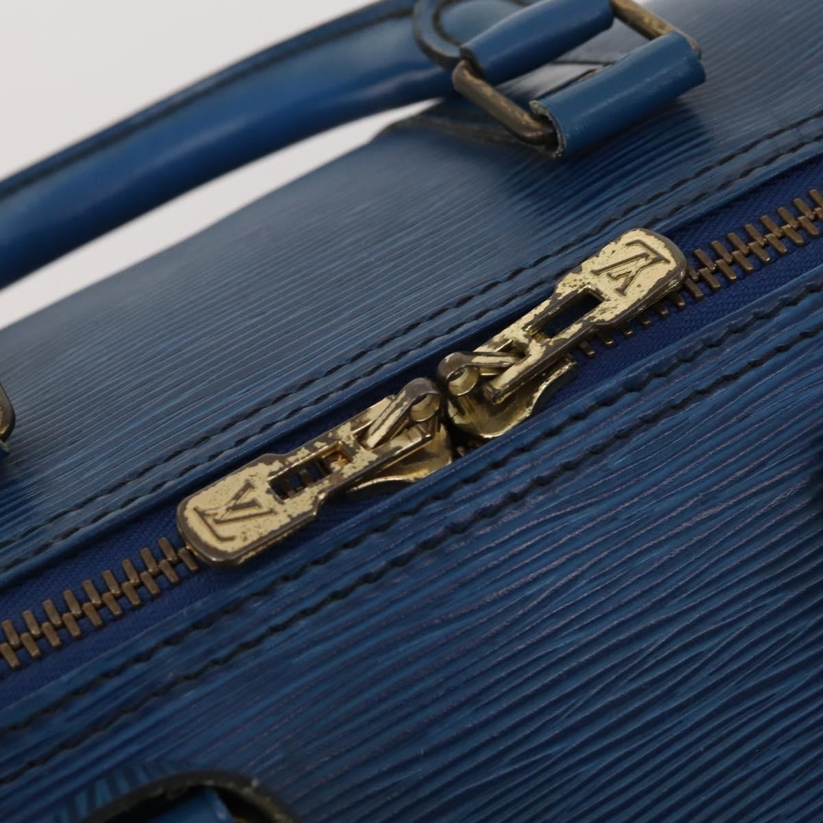 LOUIS VUITTON Epi Keepall 45 Boston Bag Blue M42975 LV Auth 187531