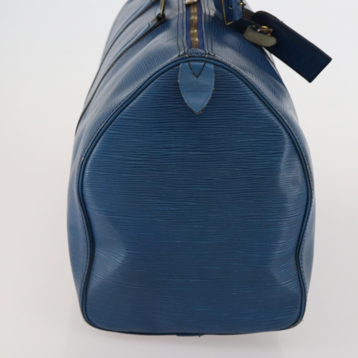LOUIS VUITTON Epi Keepall 45 Boston Bag Blue M42975 LV Auth 187531