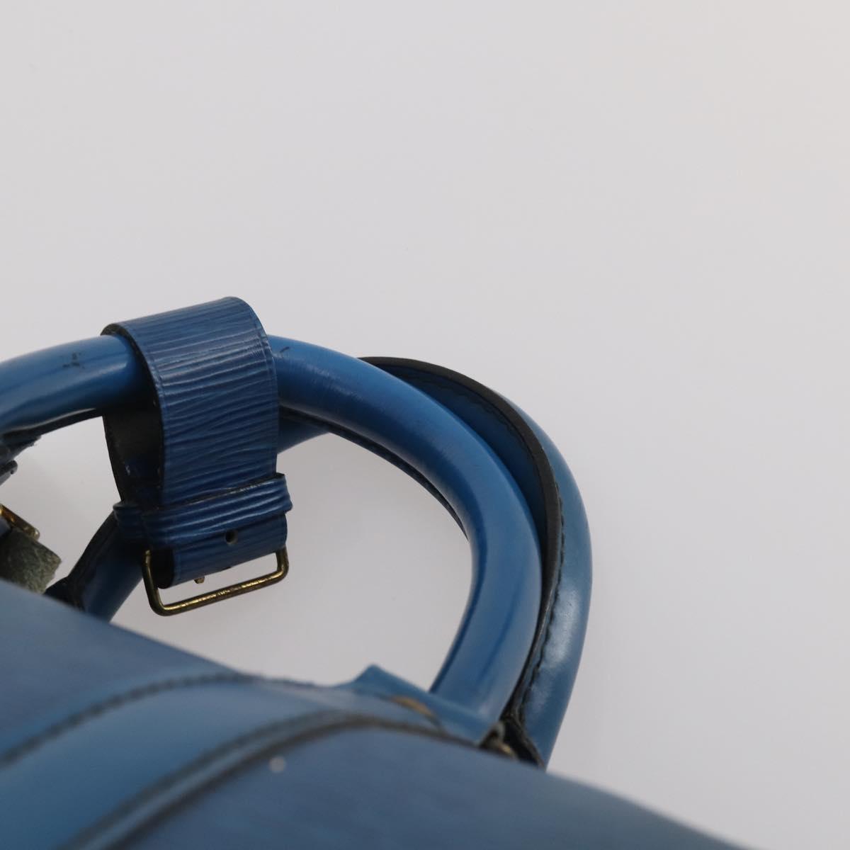 LOUIS VUITTON Epi Keepall 45 Boston Bag Blue M42975 LV Auth 187531