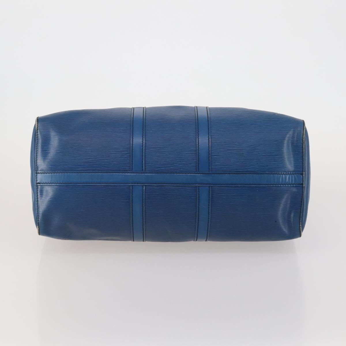 LOUIS VUITTON Epi Keepall 45 Boston Bag Blue M42975 LV Auth 187531