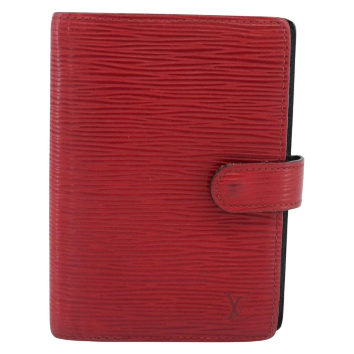 LOUIS VUITTON Epi Agenda PM Day Planner Cover Red R20057 LV Auth 187533