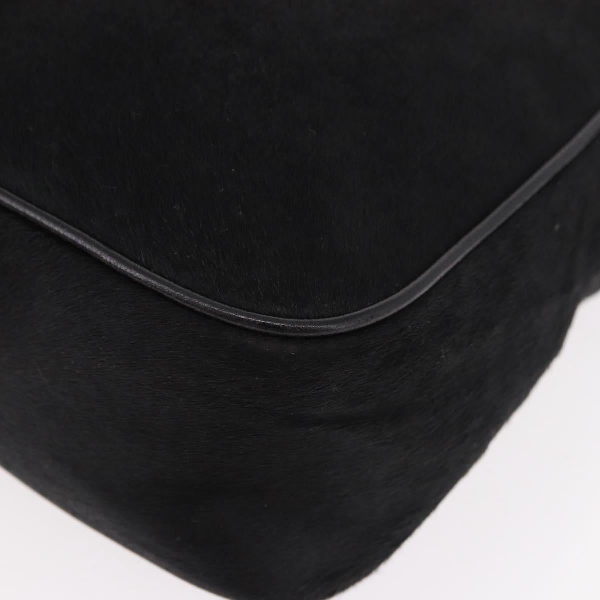 FENDI Shoulder Bag Harako leather Black Silver Auth 187543V