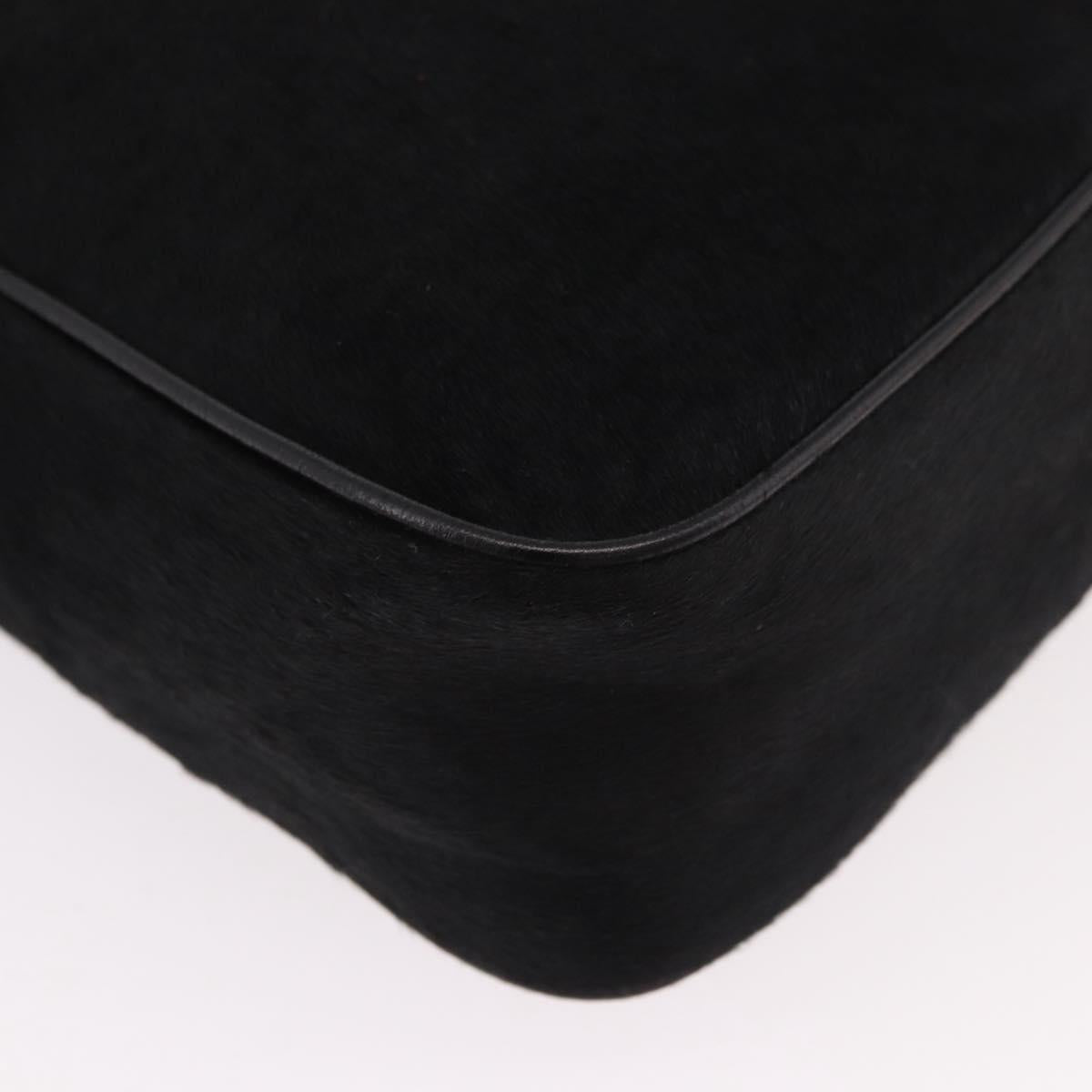 FENDI Shoulder Bag Harako leather Black Silver Auth 187543V