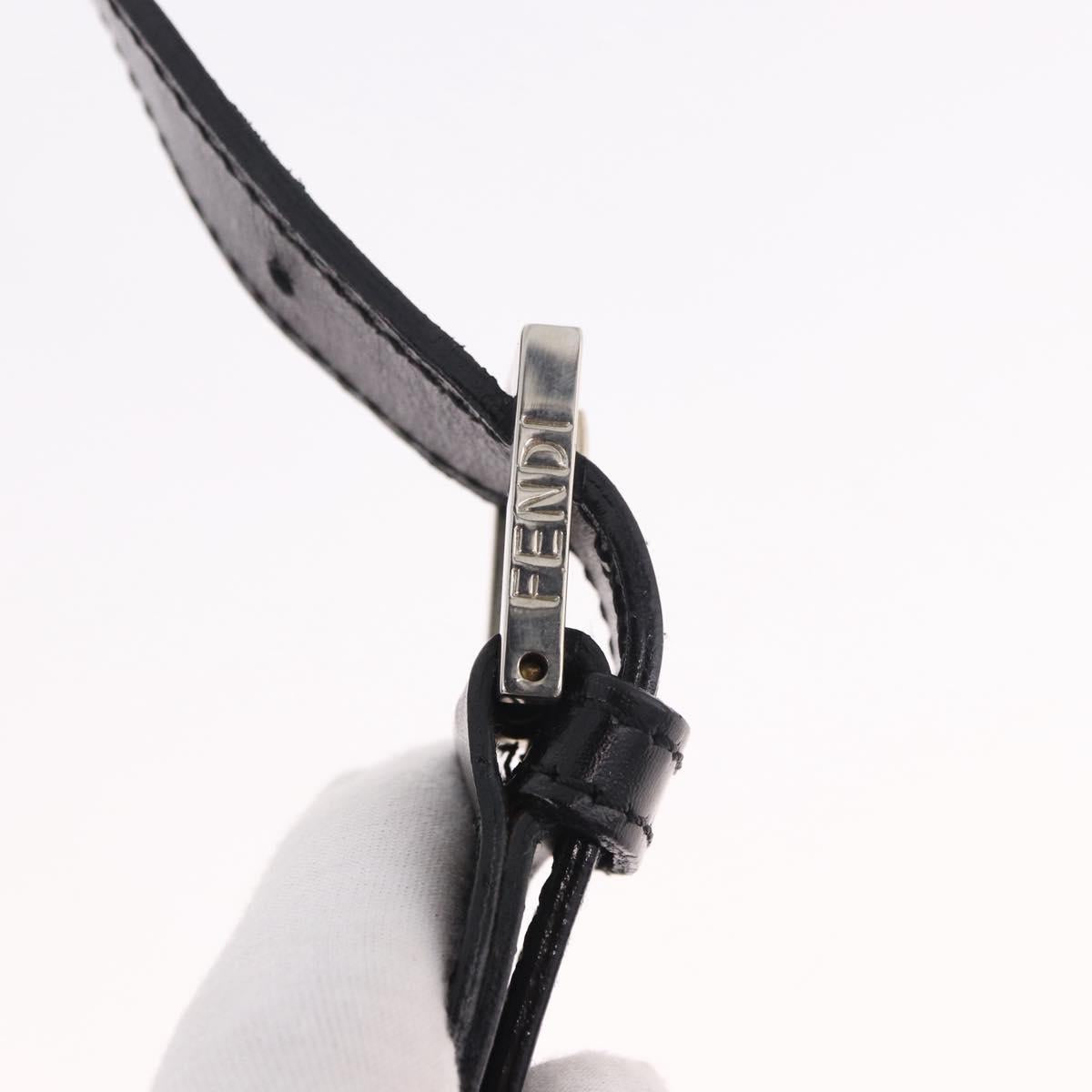 FENDI Shoulder Bag Harako leather Black Silver Auth 187543V