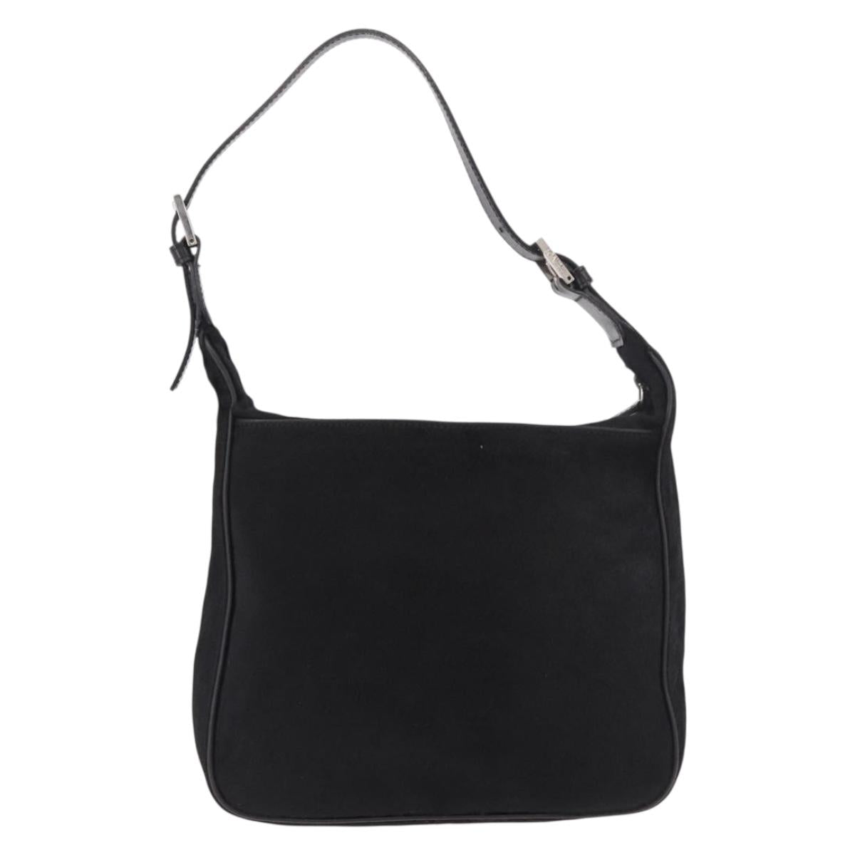 FENDI Shoulder Bag Harako leather Black Silver Auth 187543V