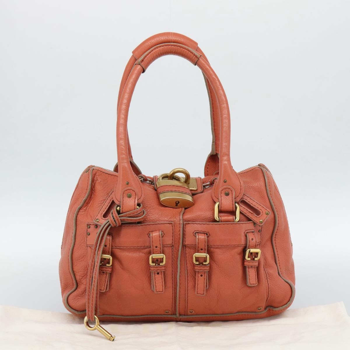 Chloe Paddington Hand Bag Leather Pink Gold Silver Auth 187547V
