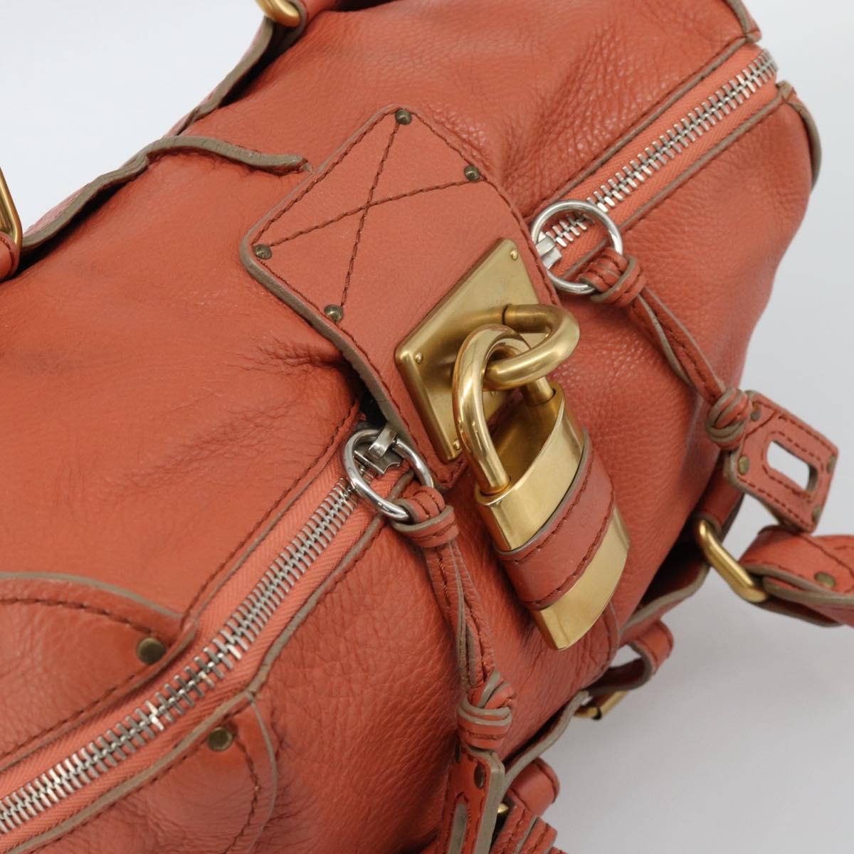 Chloe Paddington Hand Bag Leather Pink Gold Silver Auth 187547V