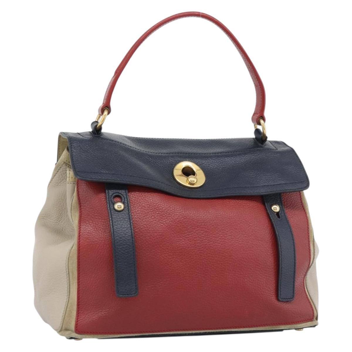 Salvatore Ferragamo Shoulder Bag Leather Beige Gold Auth 187550A