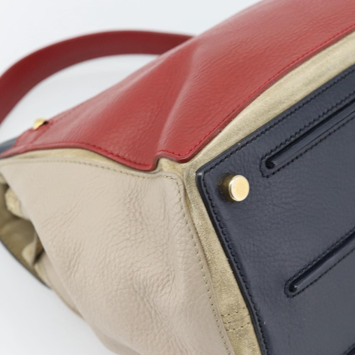 Salvatore Ferragamo Shoulder Bag Leather Beige Gold Auth 187550A