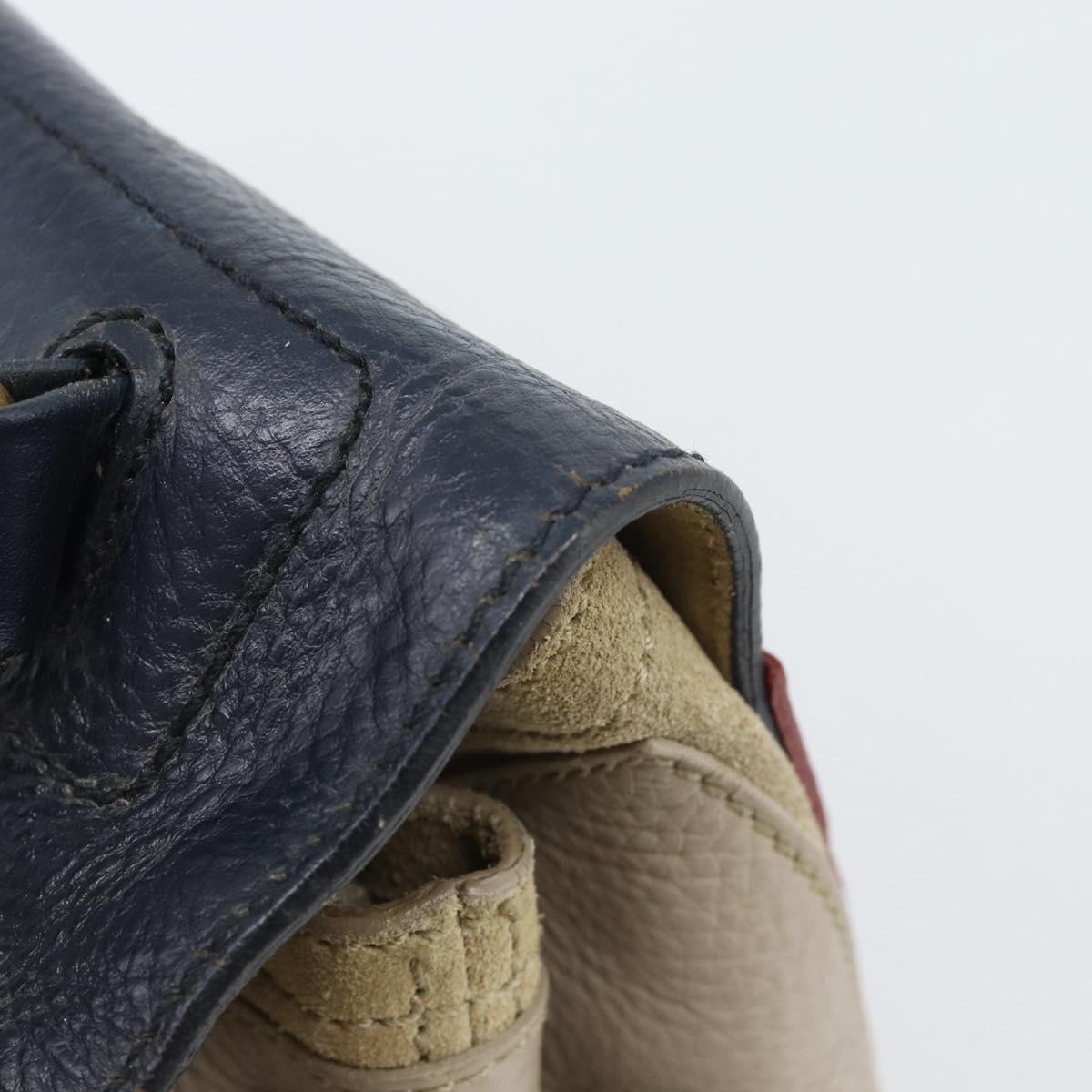 Salvatore Ferragamo Shoulder Bag Leather Beige Gold Auth 187550A