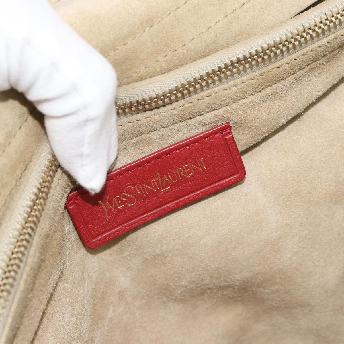 Salvatore Ferragamo Shoulder Bag Leather Beige Gold Auth 187550A