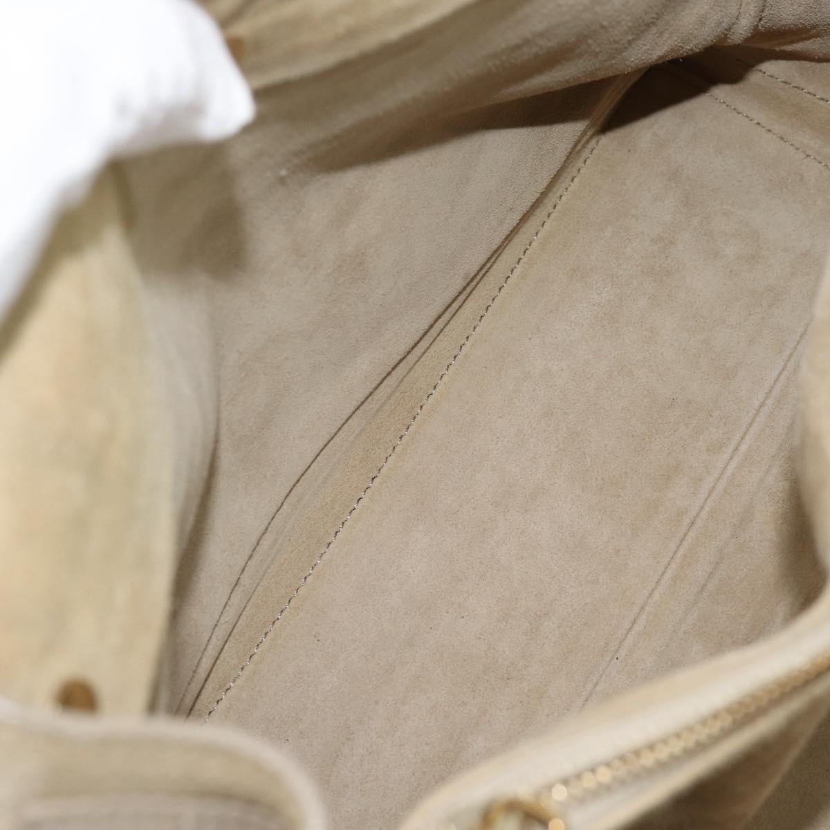 Salvatore Ferragamo Shoulder Bag Leather Beige Gold Auth 187550A