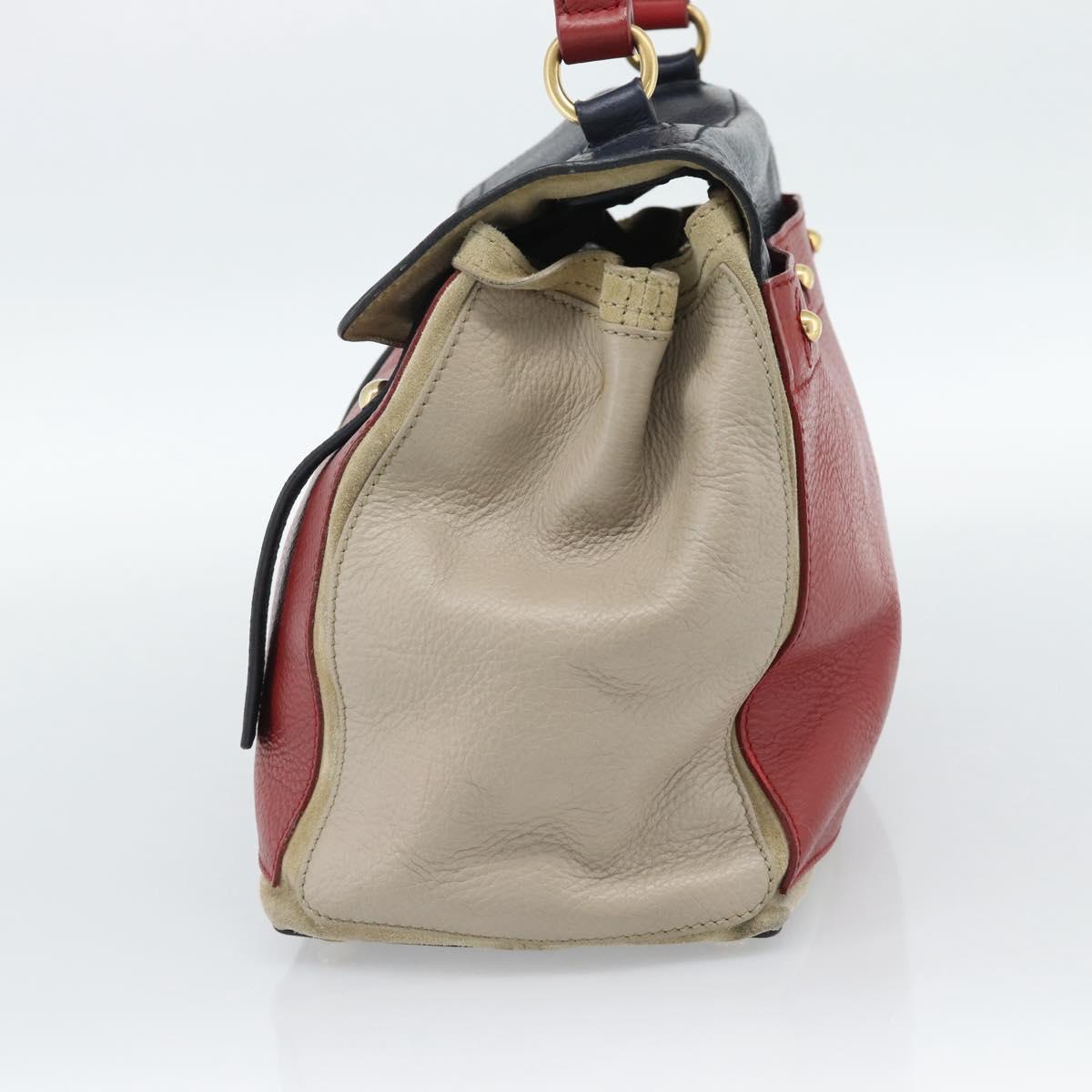 Salvatore Ferragamo Shoulder Bag Leather Beige Gold Auth 187550A