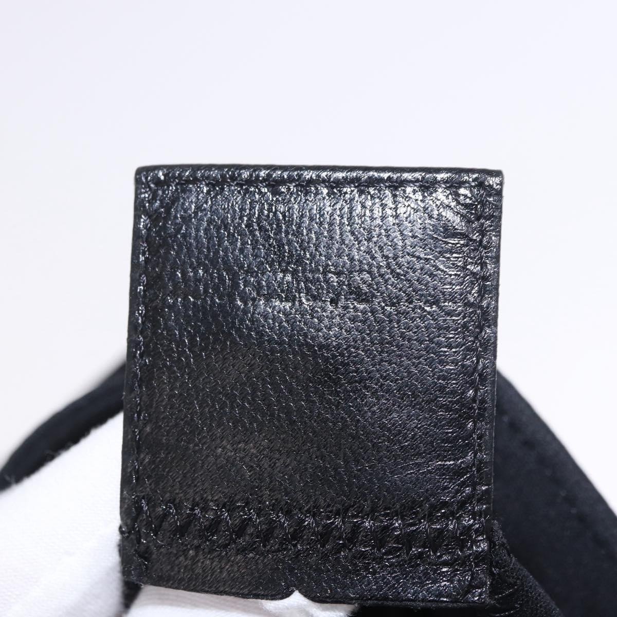 FENDI Mamma Baguette GM Shoulder Bag Cotton jersey Black Silver Auth 187560