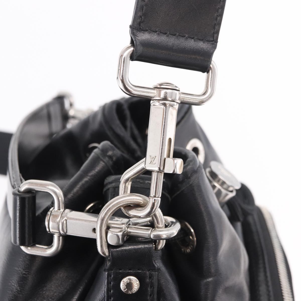 LOUIS VUITTON Noe Cargo Shoulder Bag Leather Black M13985 LV Auth 187562SAV