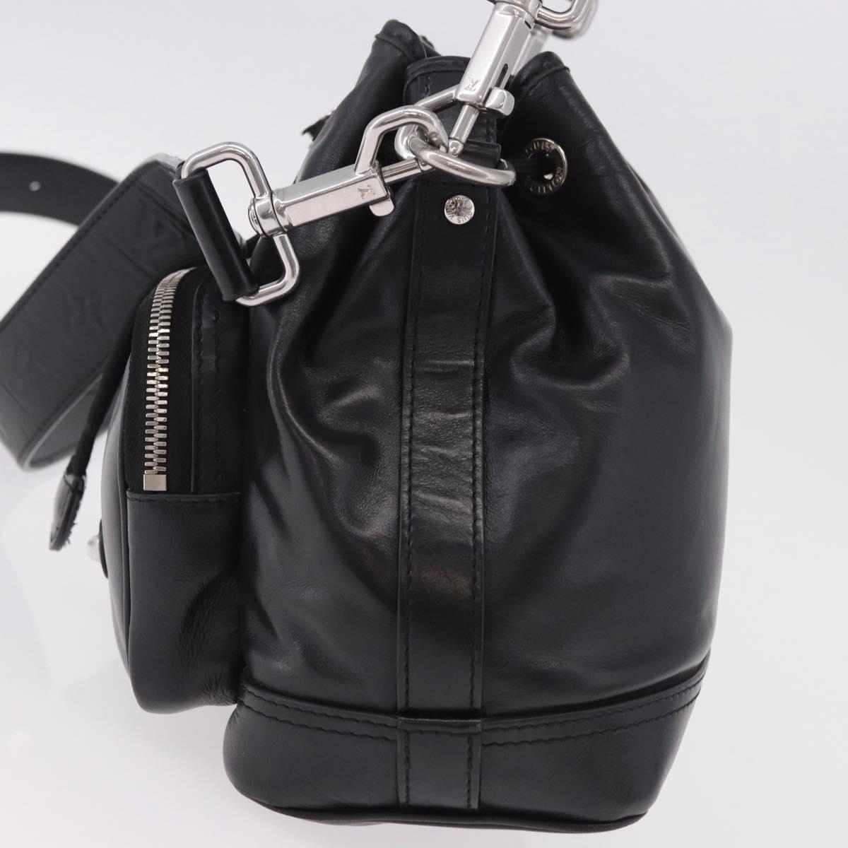 LOUIS VUITTON Noe Cargo Shoulder Bag Leather Black M13985 LV Auth 187562SAV