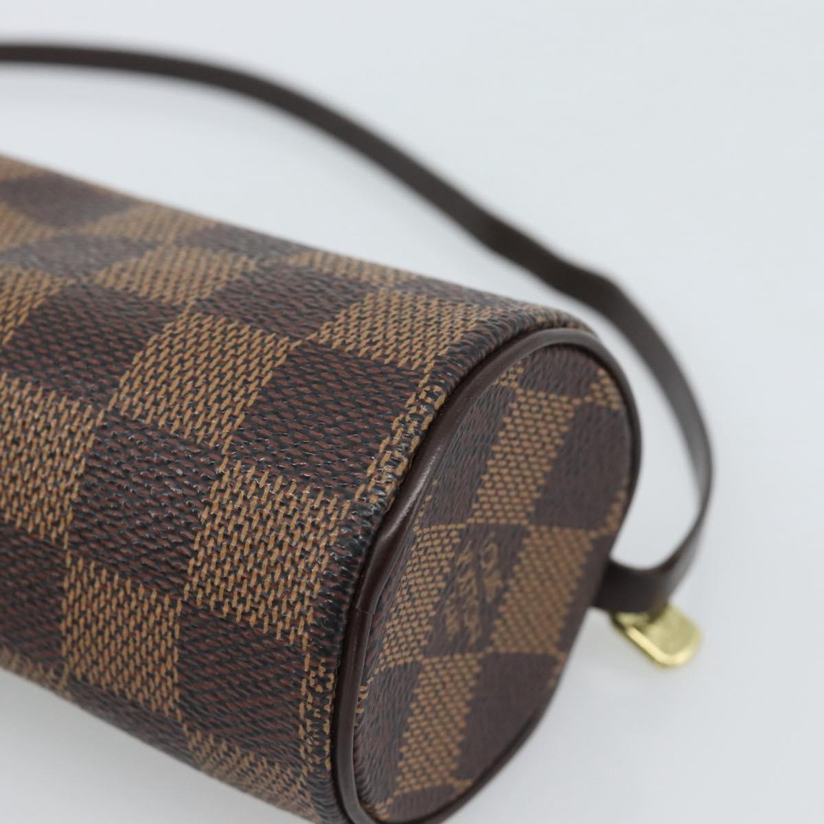 LOUIS VUITTON Damier Ebene Papillon Pouch LV Auth 187564