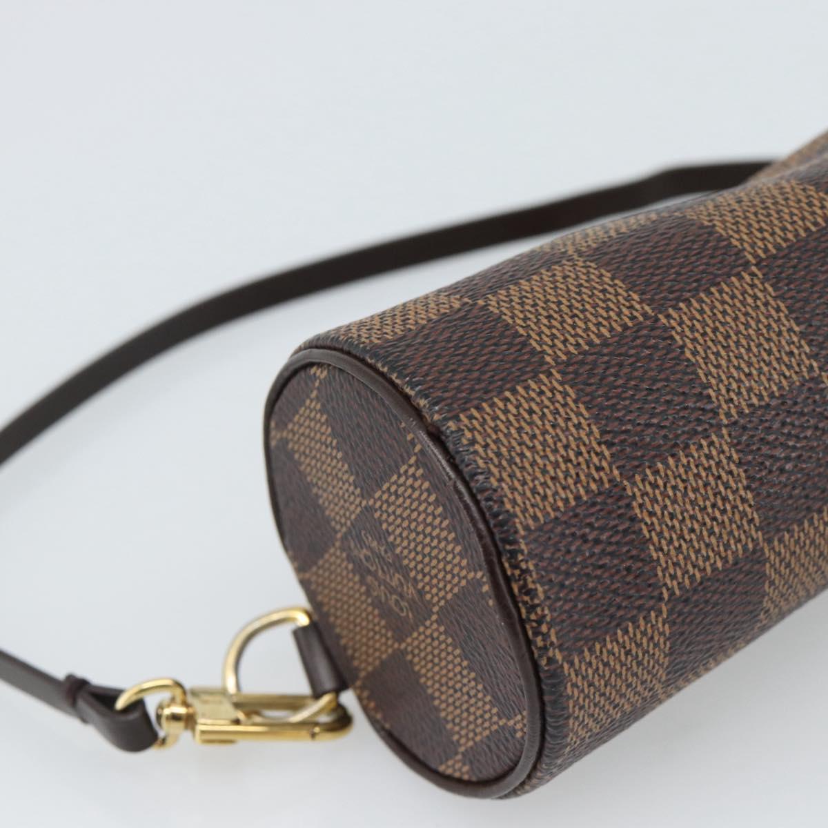 LOUIS VUITTON Damier Ebene Papillon Pouch LV Auth 187564