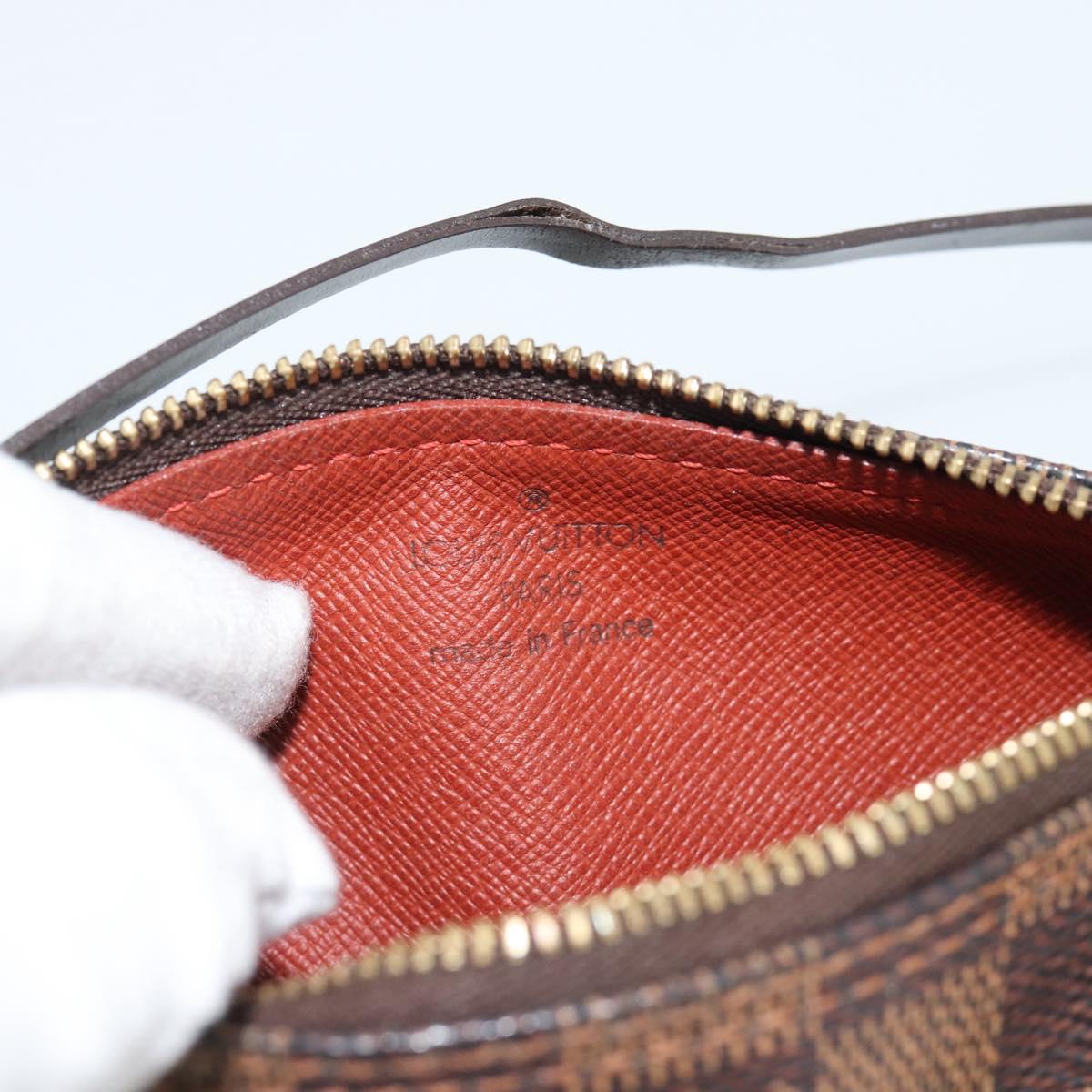 LOUIS VUITTON Damier Ebene Papillon Pouch LV Auth 187564