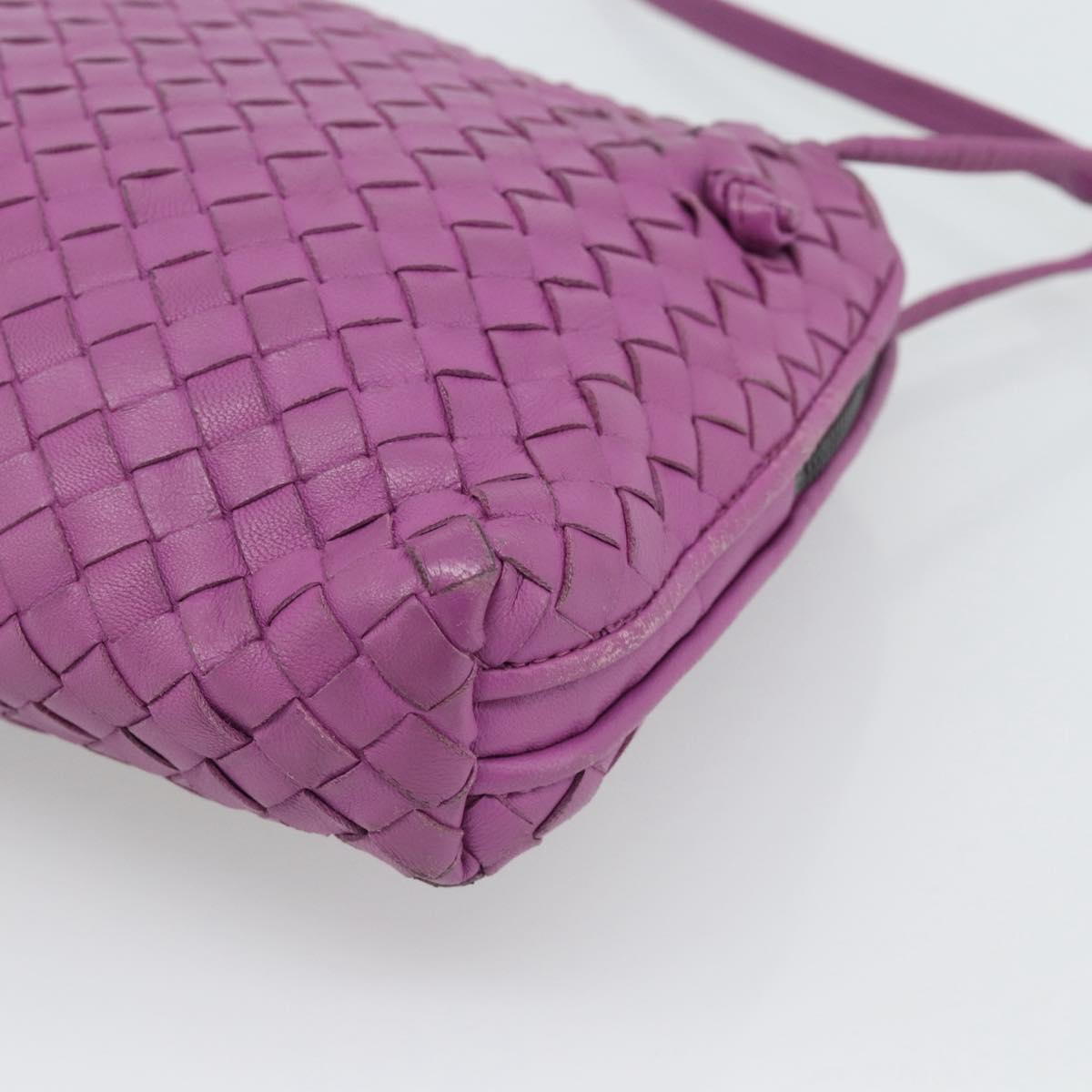 BOTTEGA VENETA INTRECCIATO Shoulder Bag Leather Purple Auth 187568A