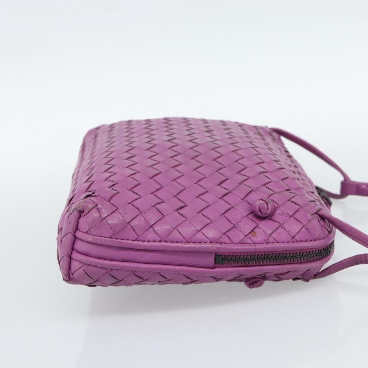 BOTTEGA VENETA INTRECCIATO Shoulder Bag Leather Purple Auth 187568A