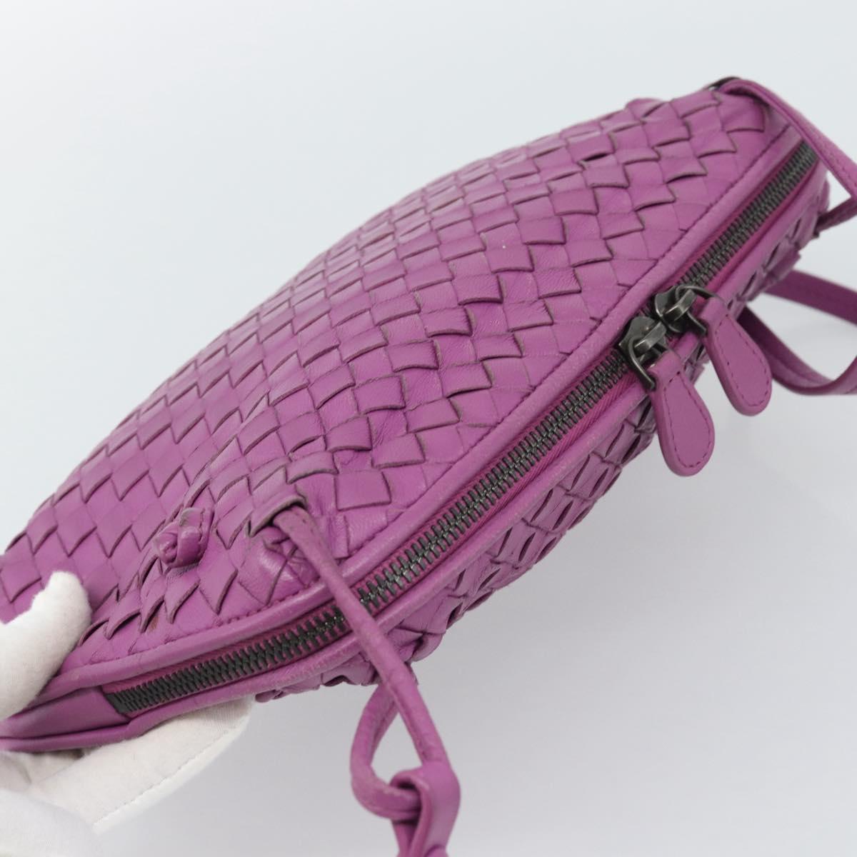 BOTTEGA VENETA INTRECCIATO Shoulder Bag Leather Purple Auth 187568A