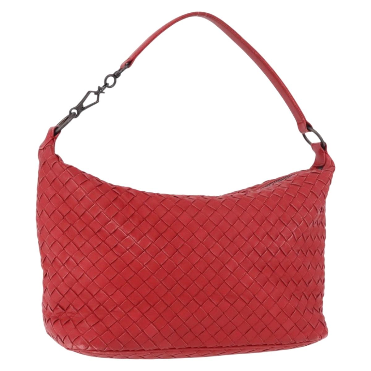 BOTTEGA VENETA INTRECCIATO Shoulder Bag Leather Red 239988 Auth 187569V