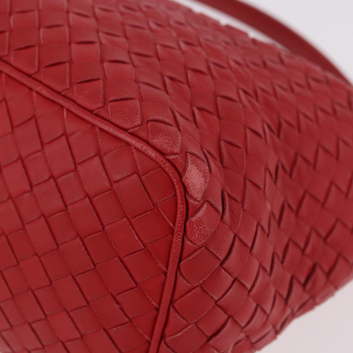 BOTTEGA VENETA INTRECCIATO Shoulder Bag Leather Red 239988 Auth 187569V