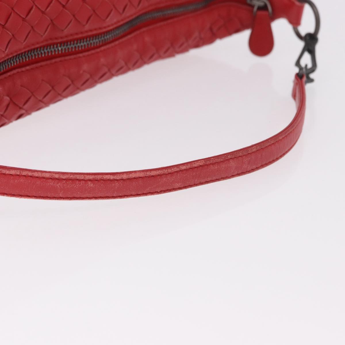 BOTTEGA VENETA INTRECCIATO Shoulder Bag Leather Red 239988 Auth 187569V