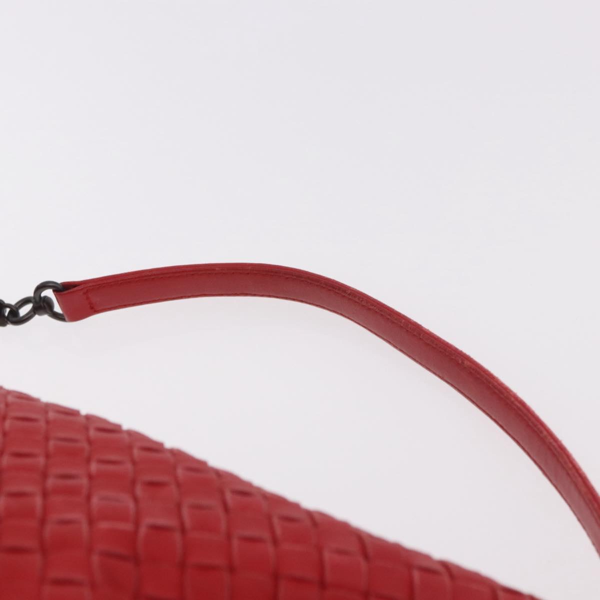 BOTTEGA VENETA INTRECCIATO Shoulder Bag Leather Red 239988 Auth 187569V