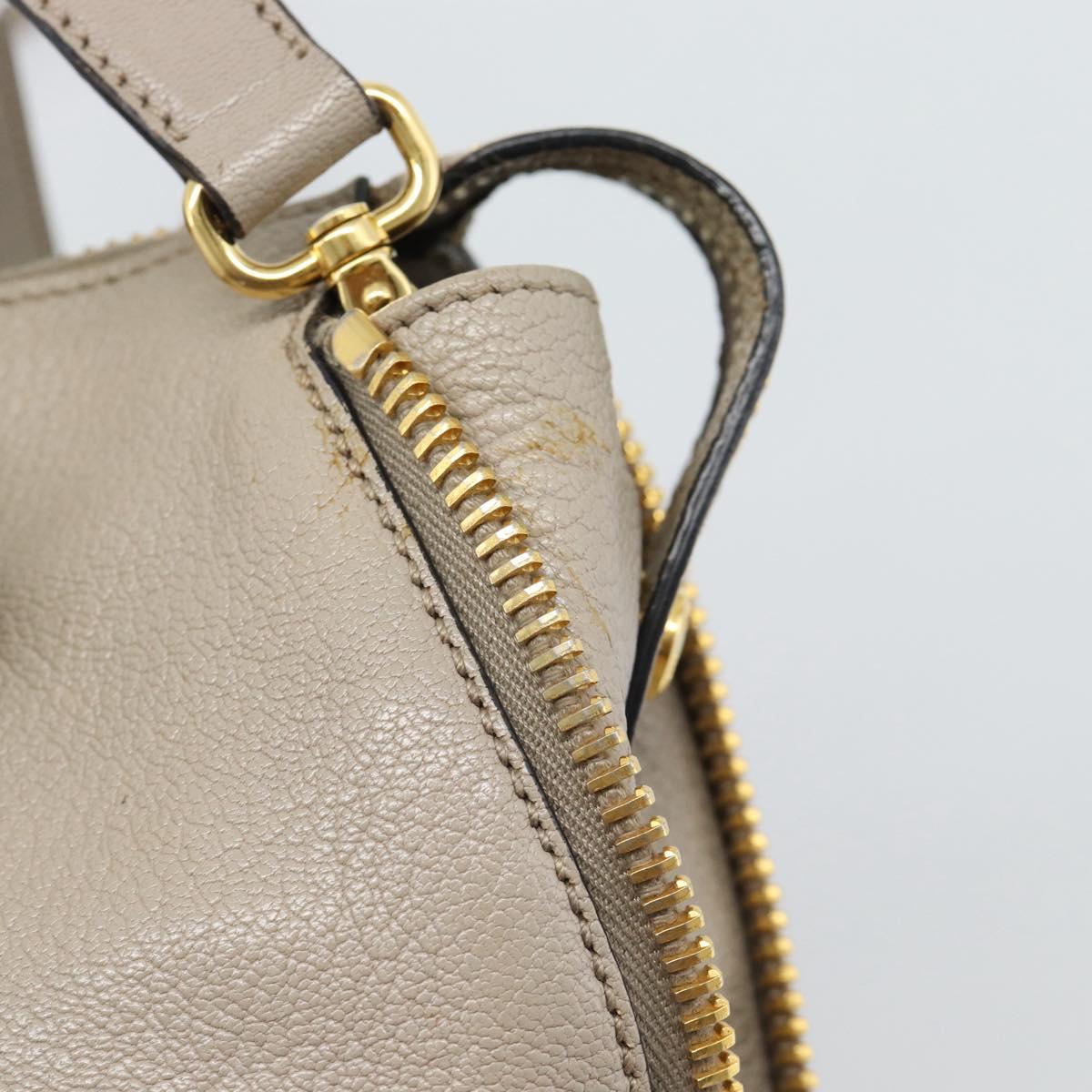 Miu Miu Hand Bag Leather 2way Gray Gold Auth 187574V