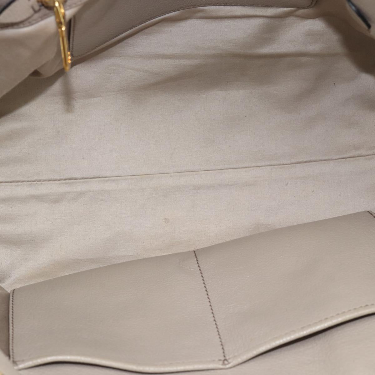 Miu Miu Hand Bag Leather 2way Gray Gold Auth 187574V