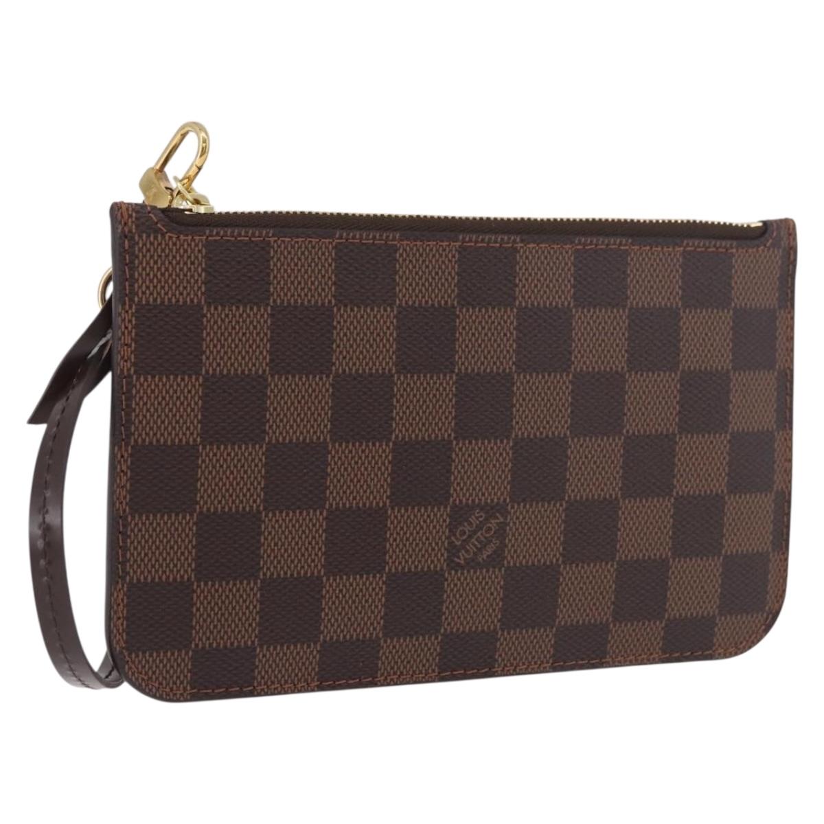 LOUIS VUITTON Damier Ebene Neverfull MM Pouch LV Auth 187583